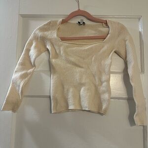 & Other Stories Square Neck Ribbed Women’s Long Sleeve Top